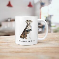 Adventure is out there Catahoula Leopard Dog dog mug (Illustrated collection) 17 adventure is out there dog mug catahoula leopard dog handle right kitchen