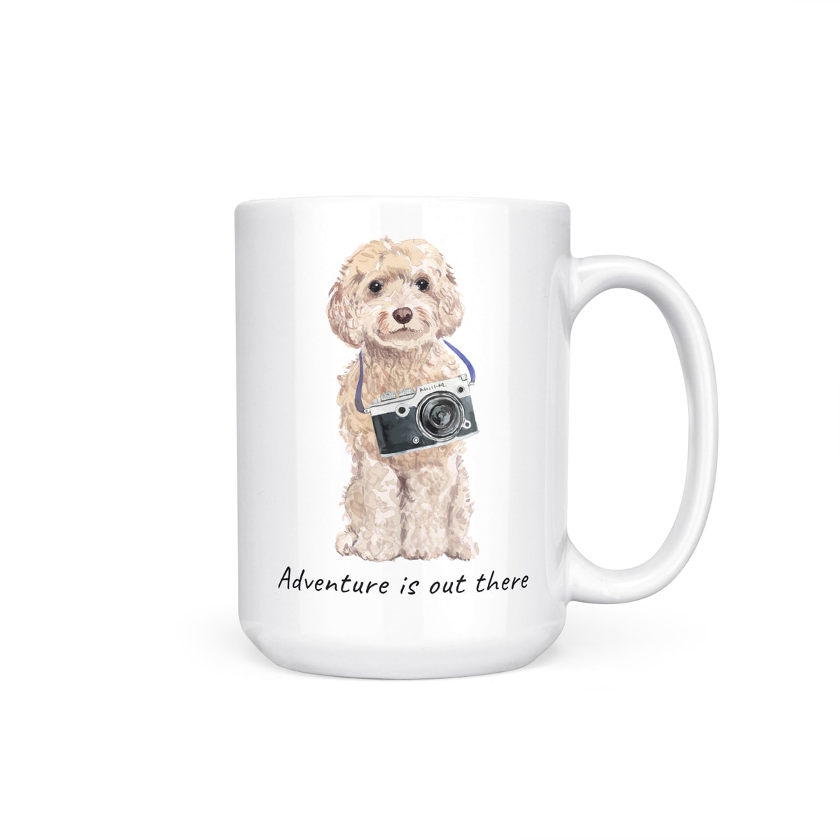 Adventure is out there Champagne cockapoo dog mug (Illustrated collection) 7 Adventure is out there Champagne cockapoo dog mug (Illustrated collection) - Image 5