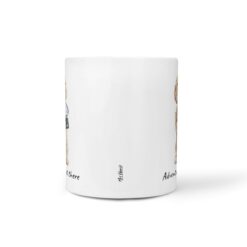 Adventure is out there Champagne cockapoo dog mug (Illustrated collection) 16 adventure is out there dog mug champagne cockapoo front view white