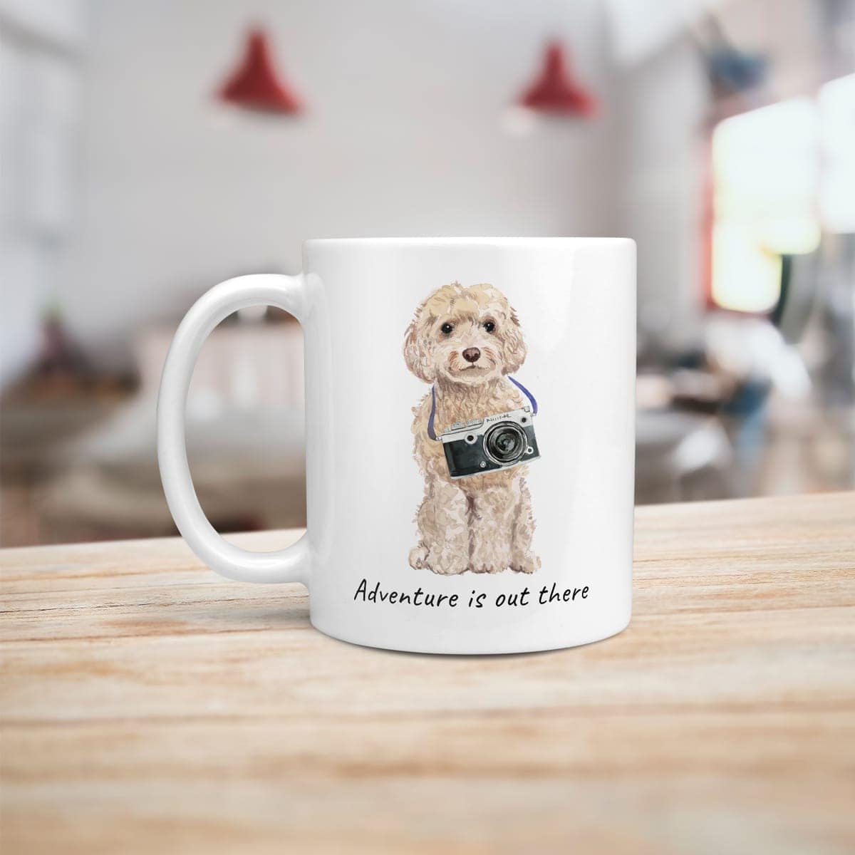 Adventure is out there Champagne cockapoo dog mug (Illustrated collection) 6 Adventure is out there Champagne cockapoo dog mug (Illustrated collection) - Image 4
