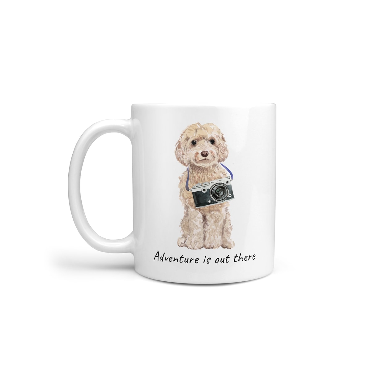 Adventure is out there Champagne cockapoo dog mug (Illustrated collection) 3 Adventure is out there Champagne cockapoo dog mug (Illustrated collection)