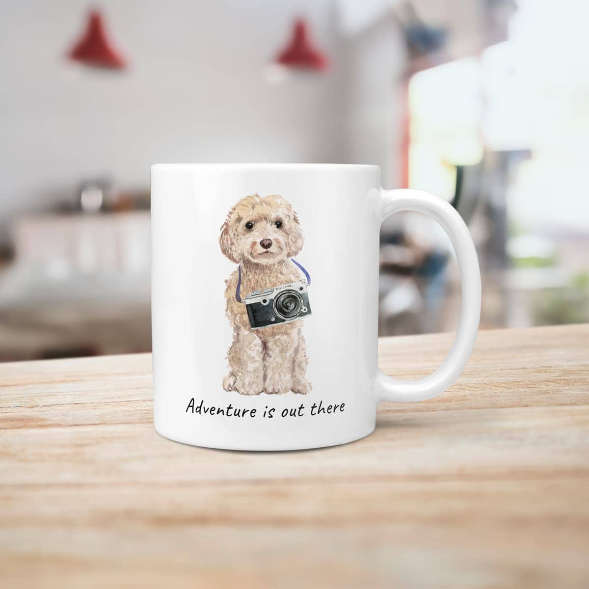 Adventure is out there Champagne cockapoo dog mug (Illustrated collection) 10 Adventure is out there Champagne cockapoo dog mug (Illustrated collection) - Image 8