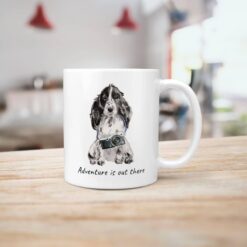Adventure is out there Cocker Spaniel dog mug (Illustrated collection) 18 adventure is out there dog mug cocker spaniel handle right kitchen