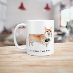 Adventure is out there Corgi dog mug (Illustrated collection) 14 adventure is out there dog mug corgi handle left kitchen