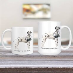 adventure is out there dog mug dalmatian 11oz and 15oz comparison tv room