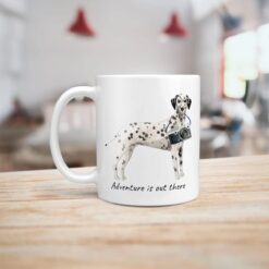 adventure is out there dog mug dalmatian handle left kitchen