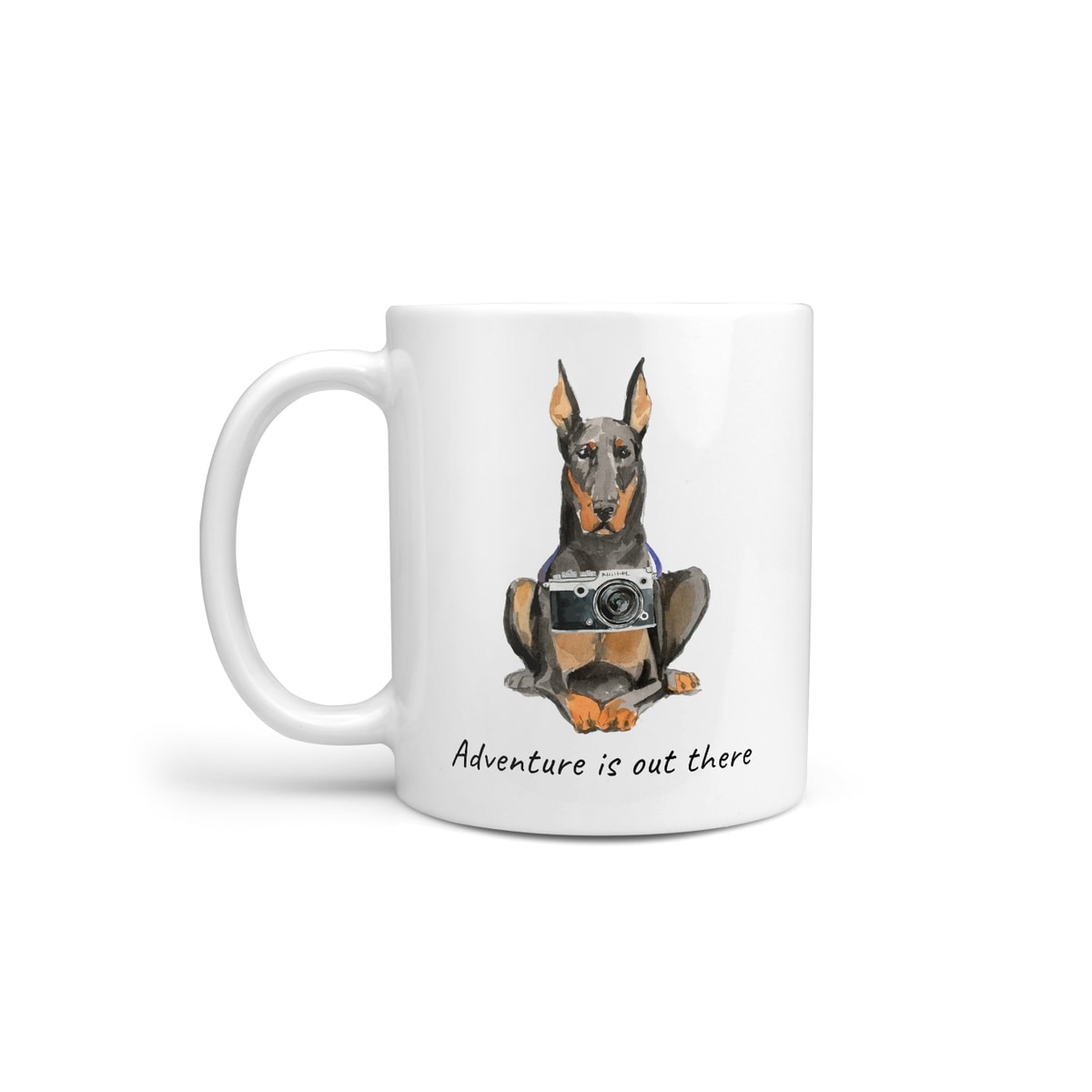 Adventure is out there Doberman dog mug (Illustrated collection) 3 Adventure is out there Doberman dog mug (Illustrated collection)