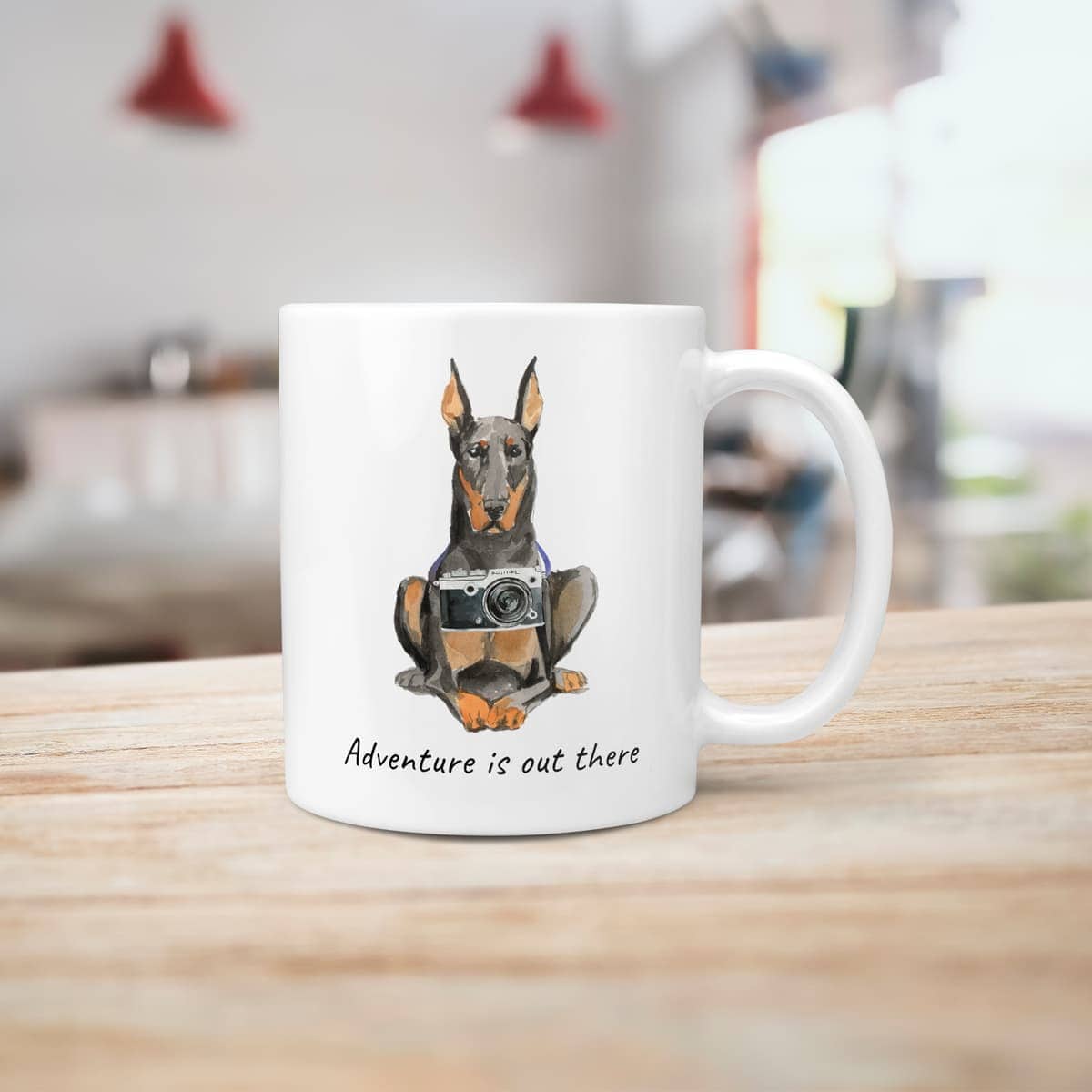 Adventure is out there Doberman dog mug (Illustrated collection) 10 Adventure is out there Doberman dog mug (Illustrated collection) - Image 8