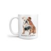 adventure is out there dog mug english bulldog handle left white