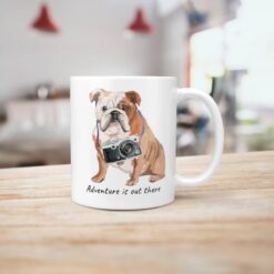 adventure is out there dog mug english bulldog handle right kitchen