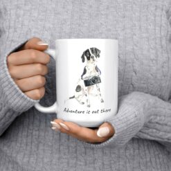 adventure is out there dog mug english pointer 15oz jumper front