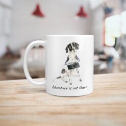 adventure is out there dog mug english pointer handle left kitchen