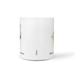 adventure is out there dog mug golden doodle front view white