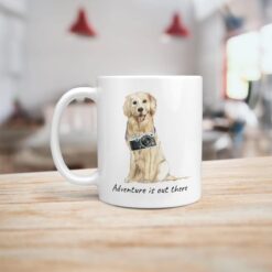 Adventure is out there Golden Retriever dog mug (Illustrated collection) 14 adventure is out there dog mug golden retriever handle left kitchen
