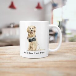 Adventure is out there Golden Retriever dog mug (Illustrated collection) 18 adventure is out there dog mug golden retriever handle right kitchen