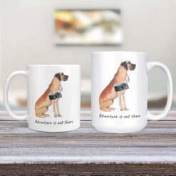 adventure is out there dog mug great dane 11oz and 15oz comparison tv room