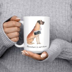 adventure is out there dog mug great dane 15oz jumper front