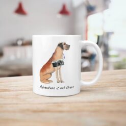 adventure is out there dog mug great dane handle right kitchen