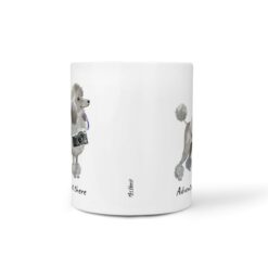 Adventure is out there Grey Poodle dog mug (Illustrated collection) 16 adventure is out there dog mug grey poodle front view white