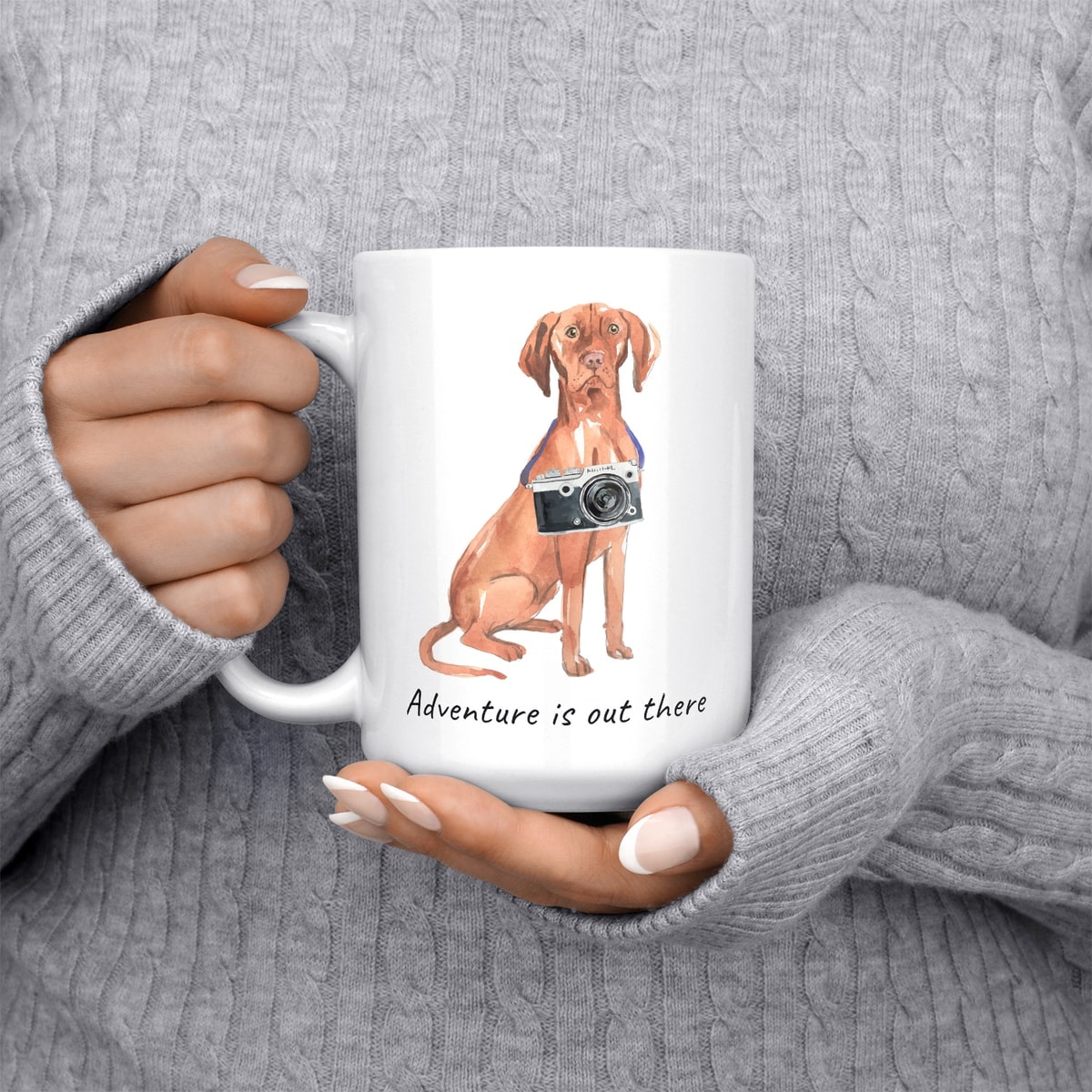 Adventure is out there Hungarian Vizsla dog mug (Illustrated collection) 5 Adventure is out there Hungarian Vizsla dog mug (Illustrated collection) - Image 3