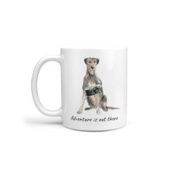 Adventure is out there Irish Wolf Hound dog mug (Illustrated collection)