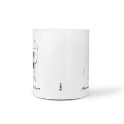 Adventure is out there Japanese Spitz dog mug (Illustrated collection) 16 adventure is out there dog mug japanese spitz front view white