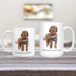 adventure is out there dog mug labradoodle 11oz and 15oz comparison tv room