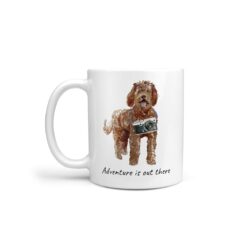 Adventure is out there Labradoodle dog mug (Illustrated collection)