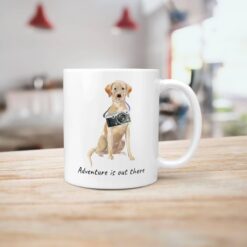 adventure is out there dog mug labrador retriever handle right kitchen