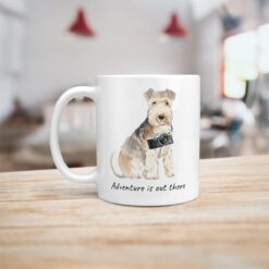 Adventure is out there Lakeland Terrier dog mug (Illustrated collection) 14 adventure is out there dog mug lakeland terrier handle left kitchen