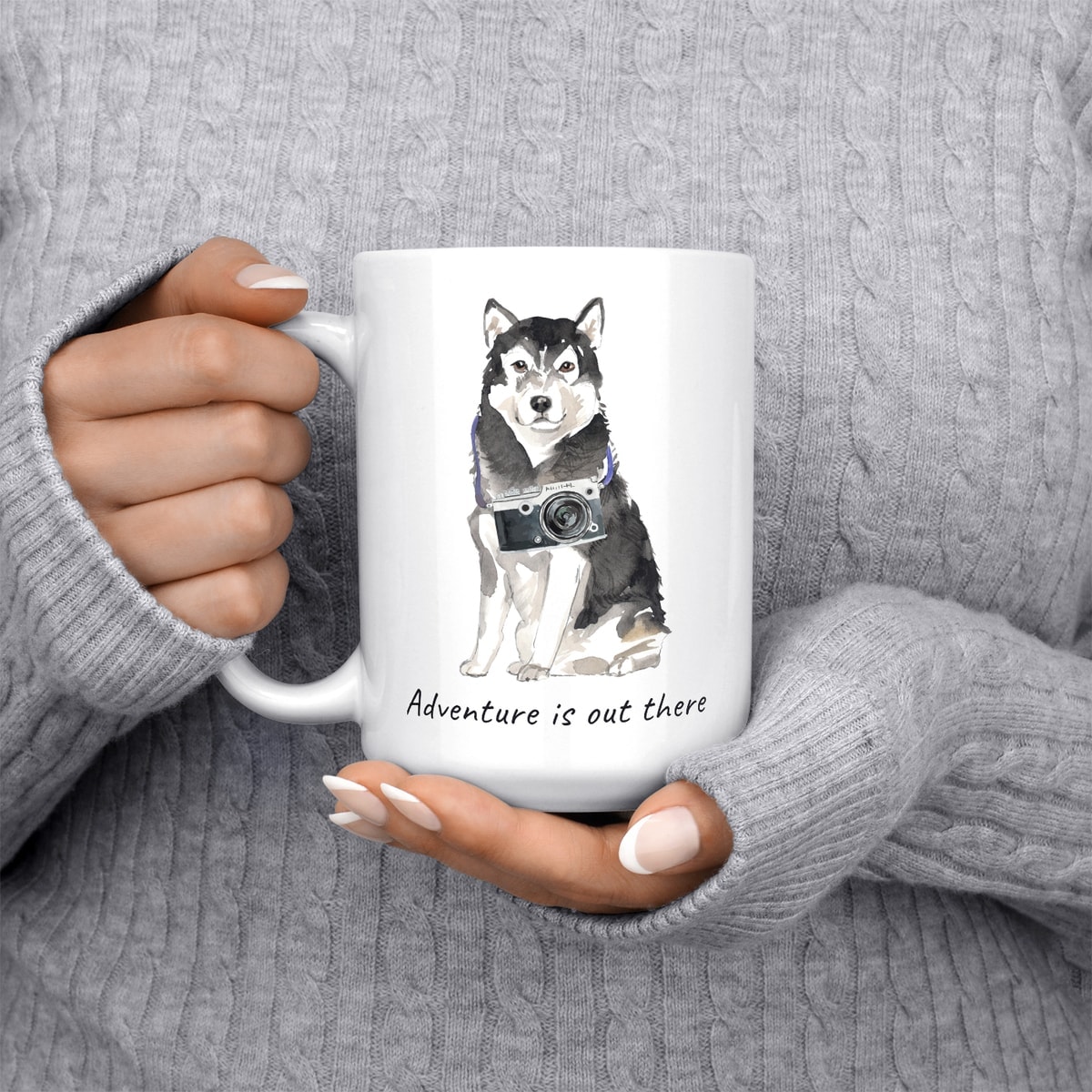 Adventure is out there Malamute dog mug (Illustrated collection) 5 Adventure is out there Malamute dog mug (Illustrated collection) - Image 3