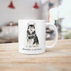 Adventure is out there Malamute dog mug (Illustrated collection) 18 adventure is out there dog mug malamute handle right kitchen