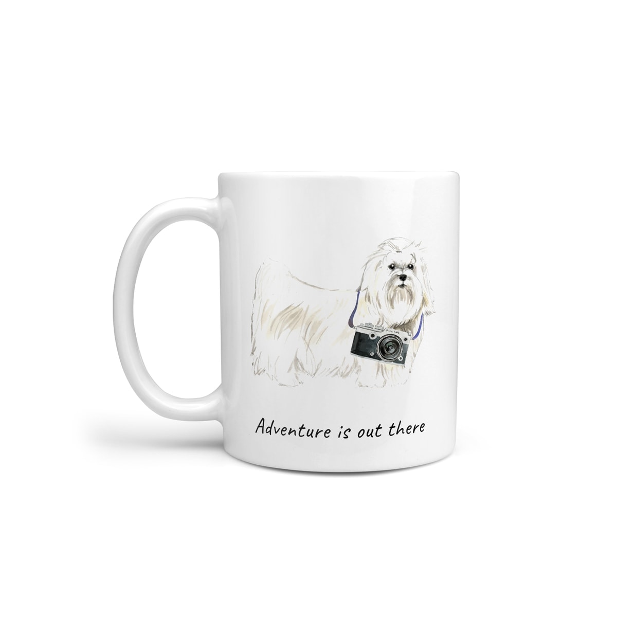 Adventure is out there Maltese dog mug (Illustrated collection) - 15oz  (443ml)