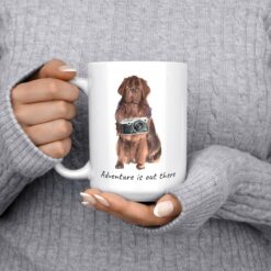 Adventure is out there Newfoundland dog mug (Illustrated collection) 13 adventure is out there dog mug newfoundland 15oz jumper front