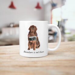 Adventure is out there Newfoundland dog mug (Illustrated collection) 18 adventure is out there dog mug newfoundland handle right kitchen