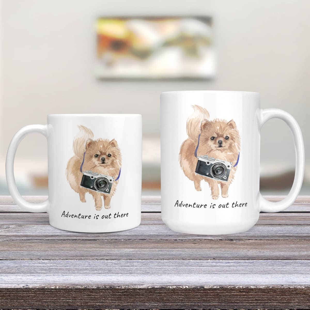 Adventure is out there Pomeranian dog mug (Illustrated collection) 4 Adventure is out there Pomeranian dog mug (Illustrated collection) - Image 2