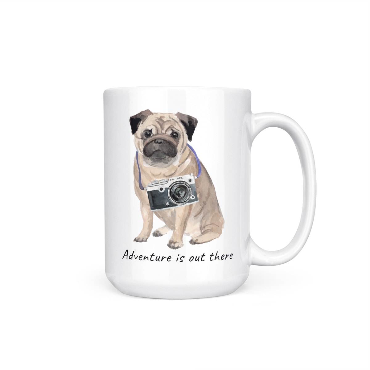 Adventure is out there Pug dog mug (Illustrated collection) 7 Adventure is out there Pug dog mug (Illustrated collection) - Image 5