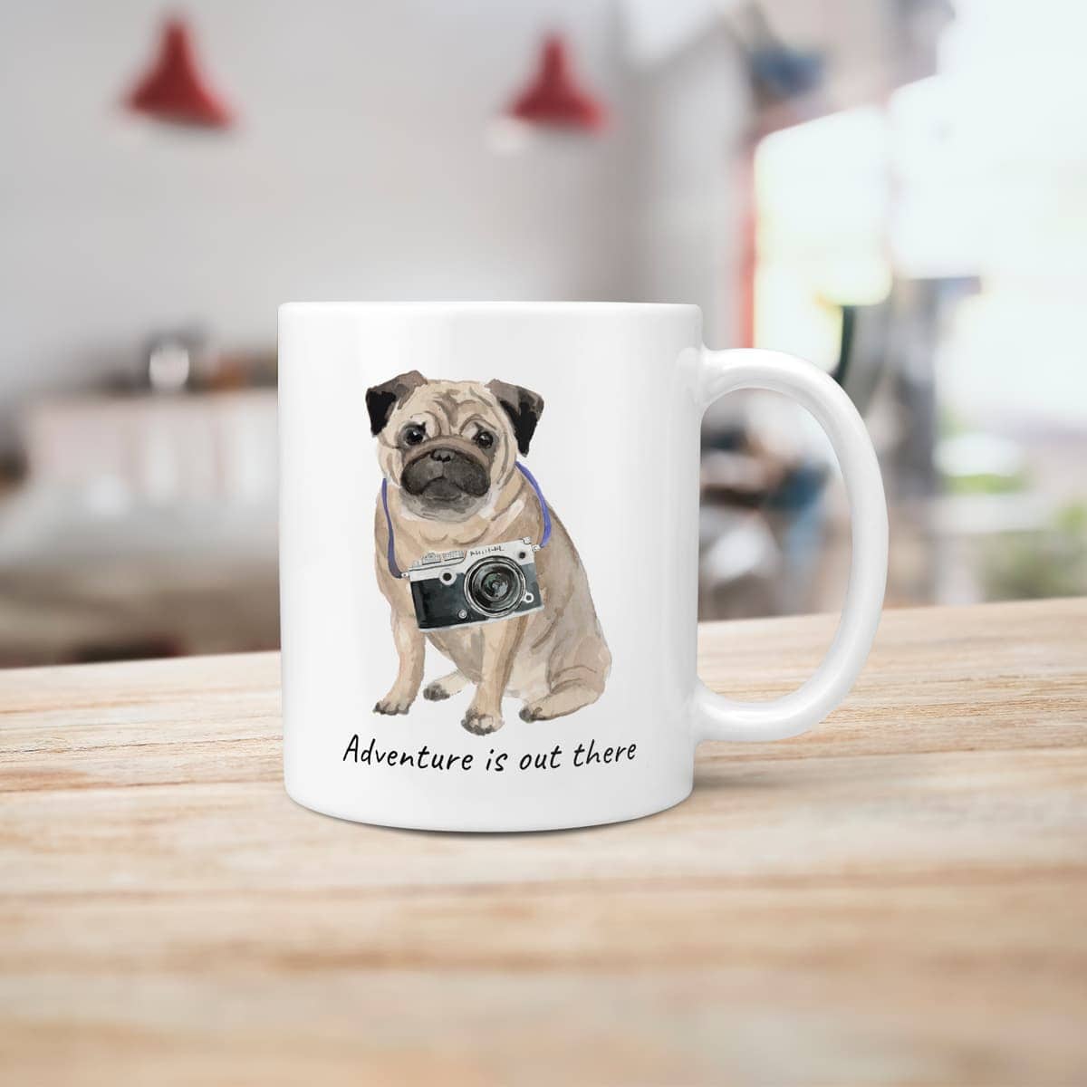 Adventure is out there Pug dog mug (Illustrated collection) 10 Adventure is out there Pug dog mug (Illustrated collection) - Image 8