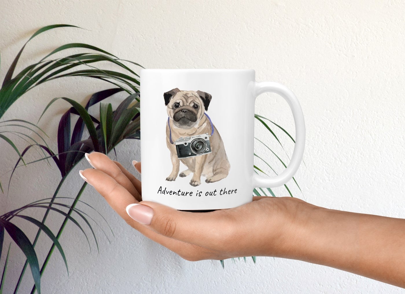 Adventure is out there Pug dog mug (Illustrated collection) 11 Adventure is out there Pug dog mug (Illustrated collection) - Image 9