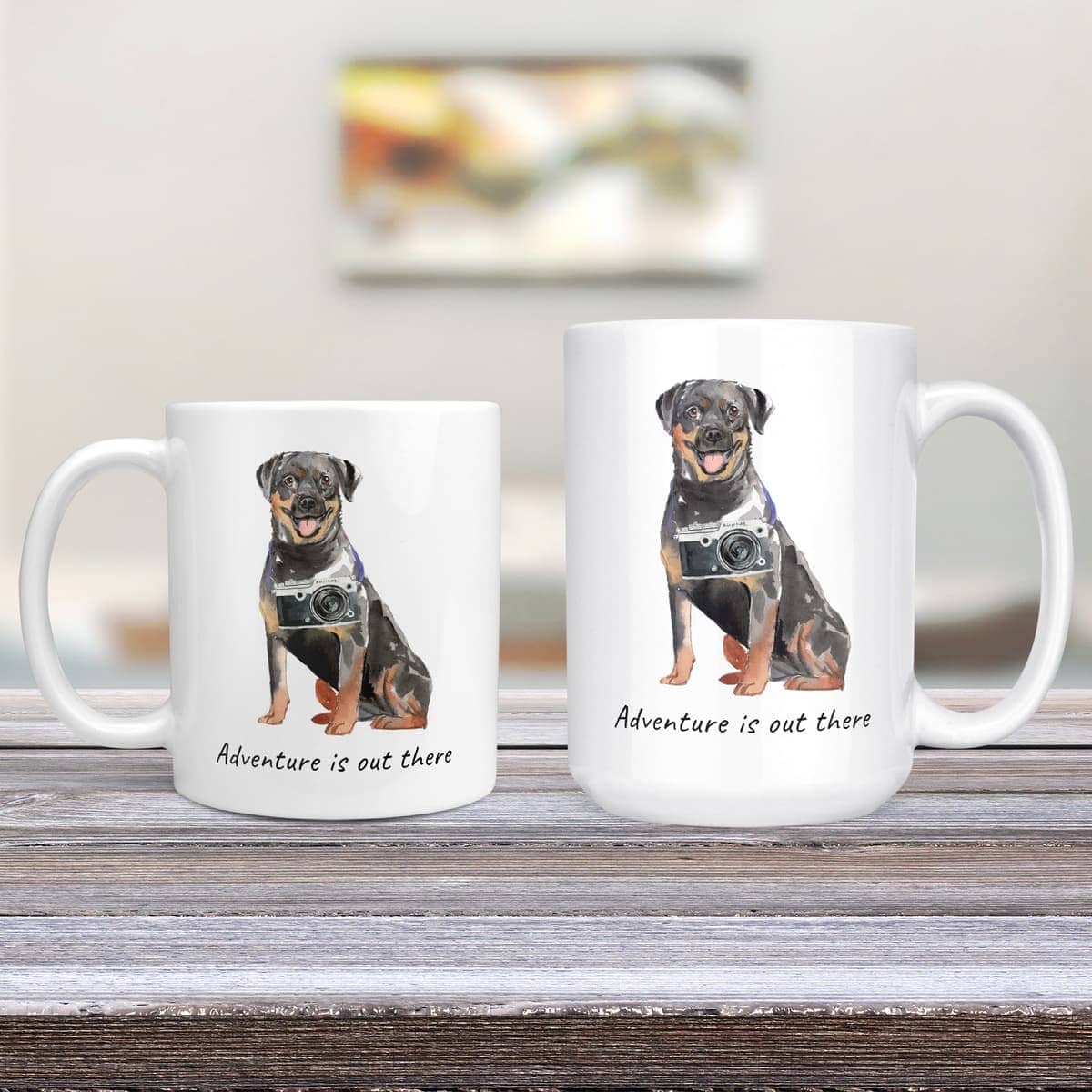 Adventure is out there Rottweiler dog mug (Illustrated collection) 4 Adventure is out there Rottweiler dog mug (Illustrated collection) - Image 2