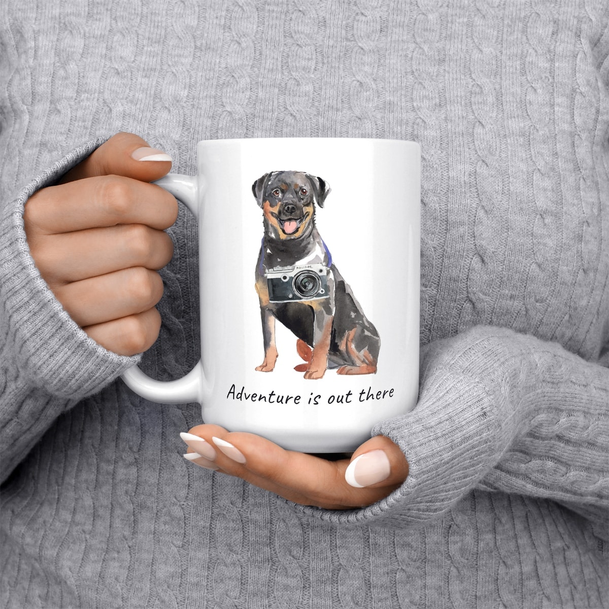 Adventure is out there Rottweiler dog mug (Illustrated collection) 5 Adventure is out there Rottweiler dog mug (Illustrated collection) - Image 3