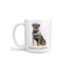 Adventure is out there Rottweiler dog mug (Illustrated collection) 1 adventure is out there dog mug rottweiler handle left white