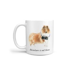Adventure is out there Rough Collie dog mug (Illustrated collection)