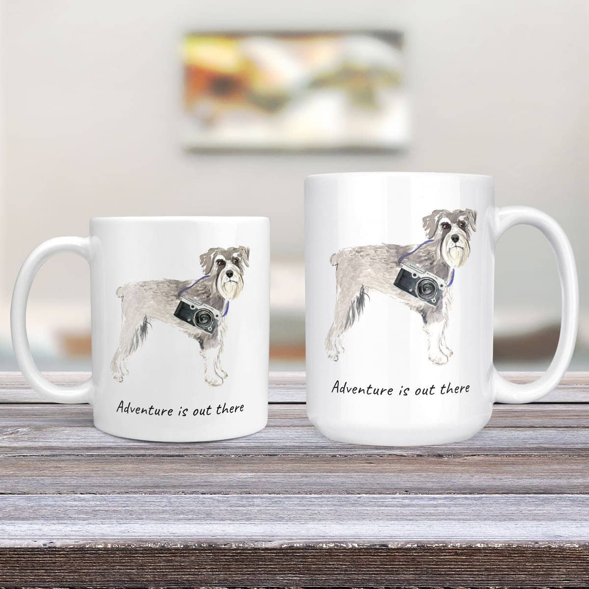 Adventure is out there Schnauzer dog mug (Illustrated collection) 4 Adventure is out there Schnauzer dog mug (Illustrated collection) - Image 2