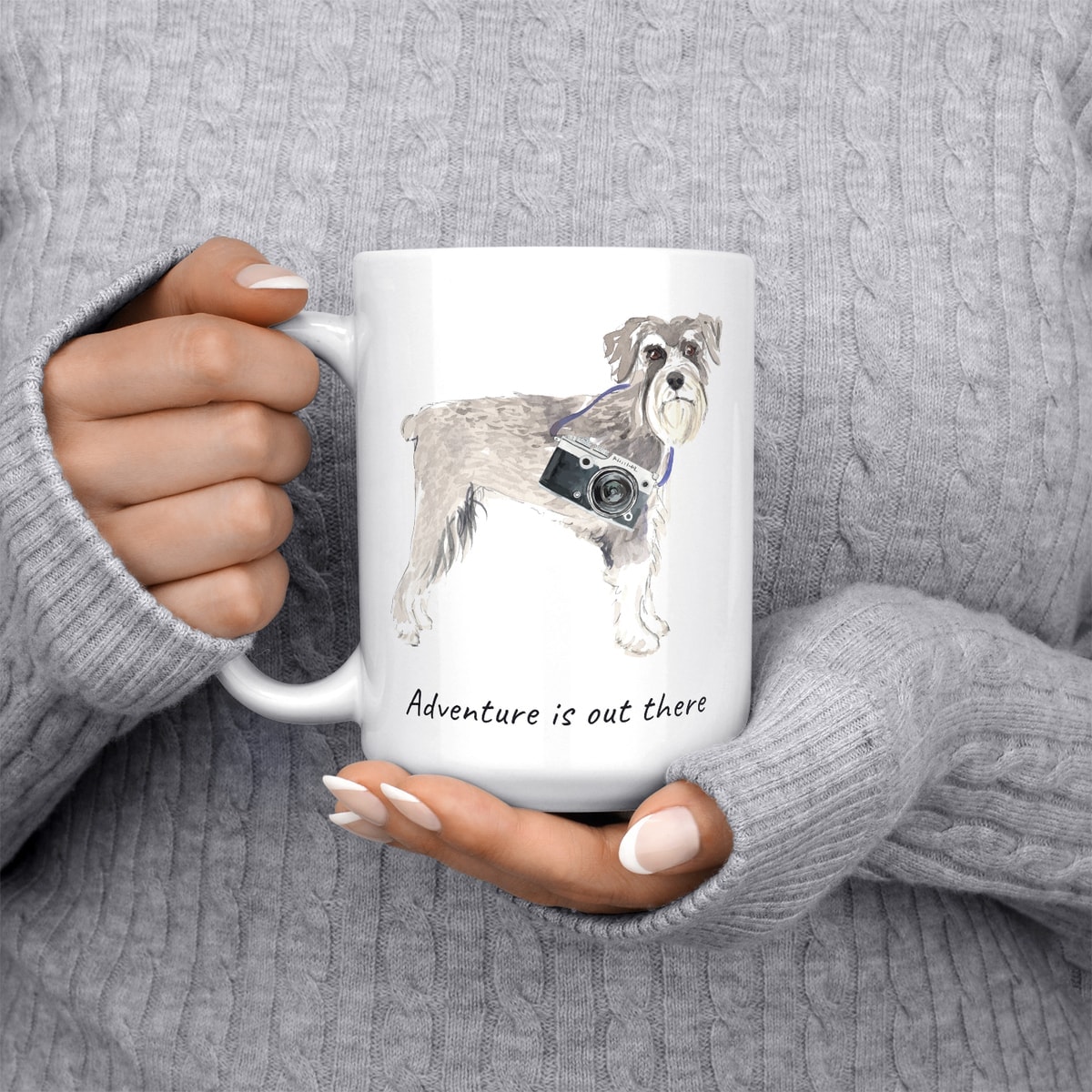 Adventure is out there Schnauzer dog mug (Illustrated collection) 5 Adventure is out there Schnauzer dog mug (Illustrated collection) - Image 3