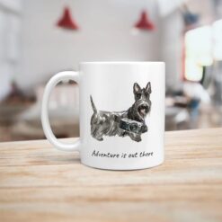 adventure is out there dog mug scottish terrier handle left kitchen