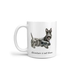 Adventure is out there Scottish Terrier dog mug (Illustrated collection)