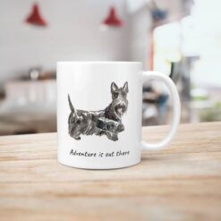 adventure is out there dog mug scottish terrier handle right kitchen
