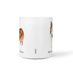 Adventure is out there Shetland Sheepdog dog mug (Illustrated collection) 16 adventure is out there dog mug shetland sheepdog front view white