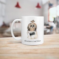 Adventure is out there Shih tzu Long hair dog mug (Illustrated collection) 14 adventure is out there dog mug shih tzu long hair handle left kitchen